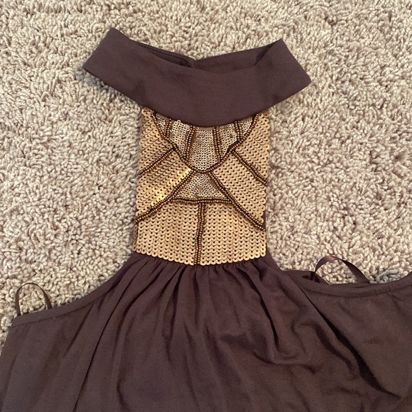 Brown and copper sequin top cache size medium - Picture 2 of 5
